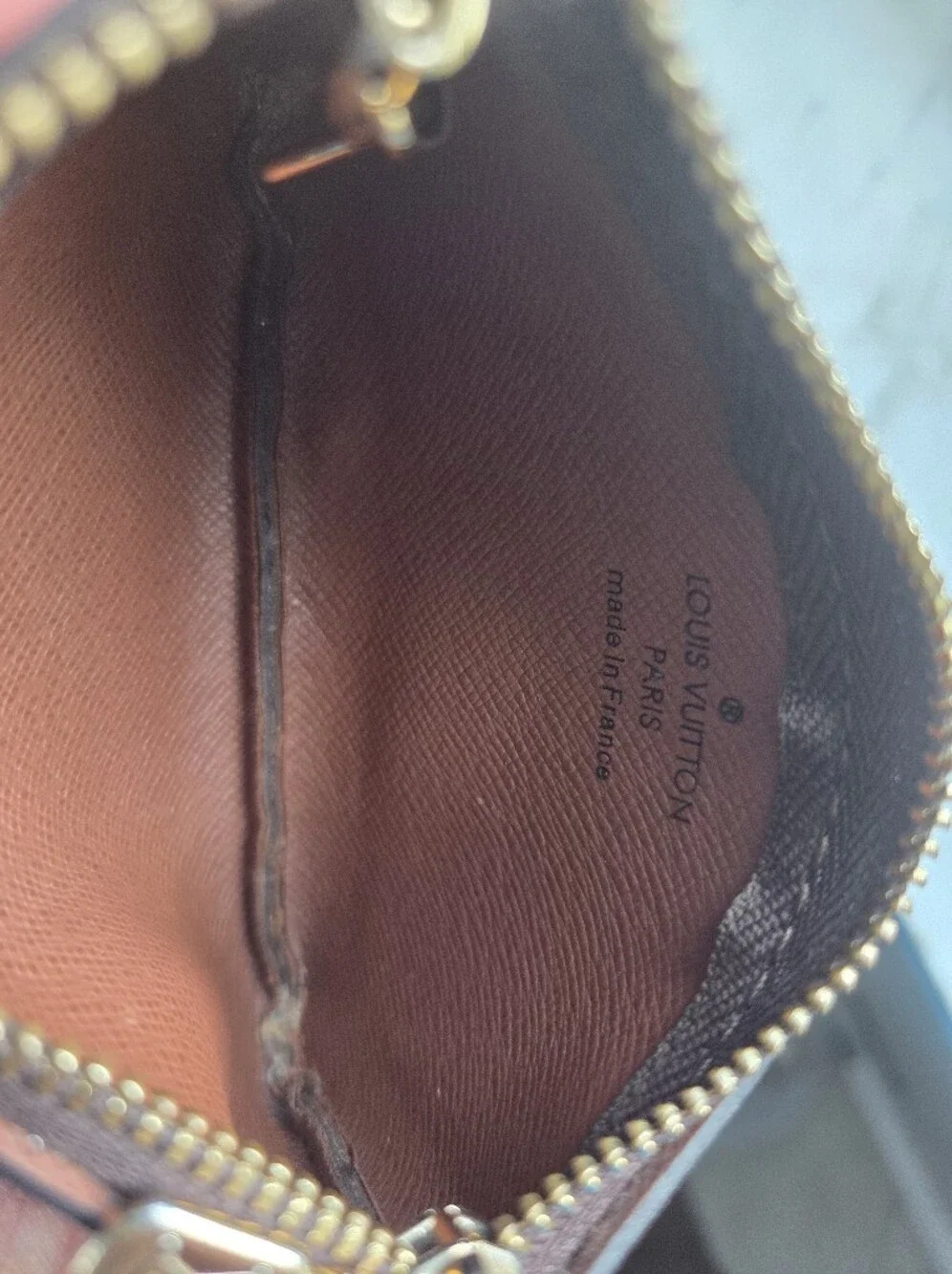 Louis Vuitton Monogram Canvas Key Pouch in Brown with Gold Hardware